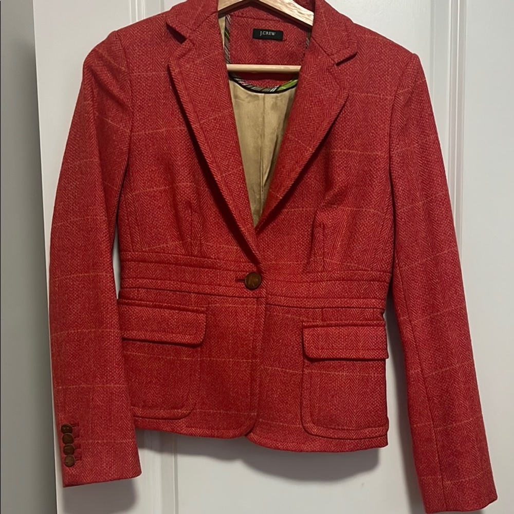 J. Crew Women's Vibrant Red Blazer
